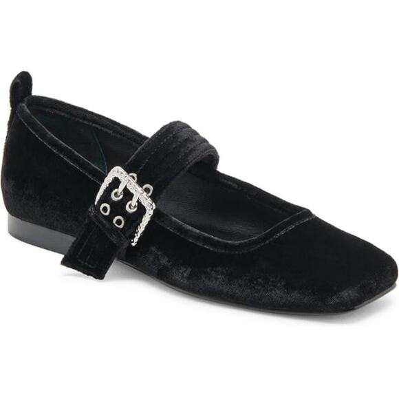 Dolce Vita Arora Nero Velvet Flats Size 8 - Picture 1 of 14